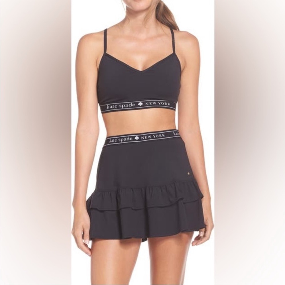 Kate Spade Black Ruffle Activewear Skort